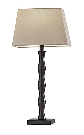 Adesso® Simplee Wayne 2-Piece Table Lamp Set, Oatmeal Shades/Black Bases