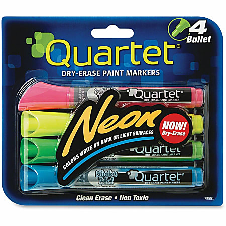 Neon Dry Erase Marker, Bullet Tip, Assorted, 5 Per Pack, 2 Packs