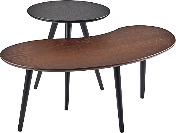 Adesso® Gilmour Nesting Tables, 19-5/8”H x 39-3/4”W x 21-3/4”D, Black/Walnut Oak, Set Of 2 Tables
