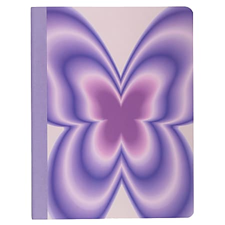 Top Flight Fashion Composition Book, 9-3/4" x 7-1/2", Wide Rule, 80 Sheets, Purple Butterfly