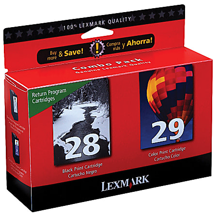Lexmark™ 28/29 Black And Tri-Color Ink Cartridges, Pack Of 2, 18C1590