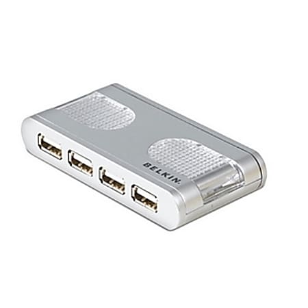 Belkin® Hi-Speed USB 2.0 7-Port Lighted Hub, Silver