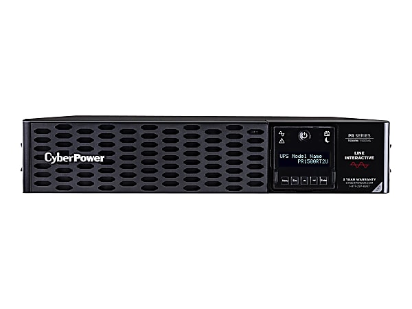 CyberPower Smart App Sinewave PR1500RT2U - UPS (rack-mountable / external) - AC 100/110/120/125 V - 1500 Watt - 1500 VA - 9 Ah - RS-232, USB - output connectors: 8 - active PFC - 2U - black