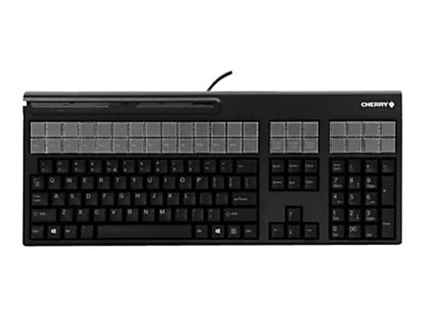 CHERRY LPOS G86-71410 - Keyboard - with magnetic card reader - USB - QWERTY - US - black