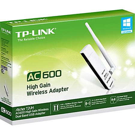 TP-Link Archer T2UH IEEE 802.11ac Wi-Fi Adapter for Desktop Computer/Notebook - USB 2.0 - 600 Mbit/s - 2.40 GHz ISM - 5 GHz UNII - External
