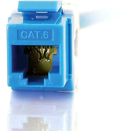 C2G 180 Degree Cat6 RJ45 UTP Keystone Jack - Blue - RJ-45, 110-punchdown"