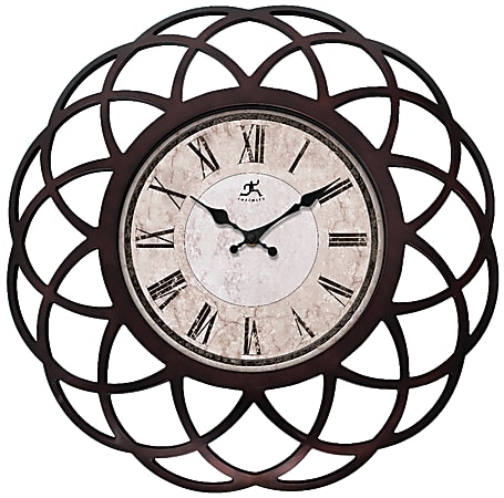 Infinity Instruments Seville 18" Round Wall Clock, Brown