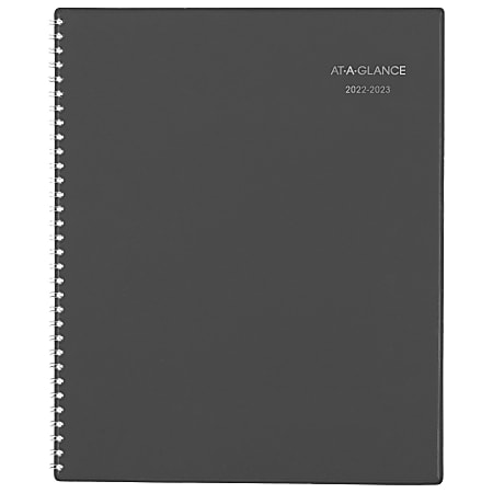 AT-A-GLANCE® DayMinder Monthly Academic Planner, Letter Size, Charcoal, July 2022 to June 2023, AYC47045