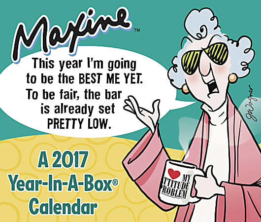 Year-In-A-Box® MAXINE™ Desk Calendar, 5 1/4" x 6 1/8", January to December 2017
