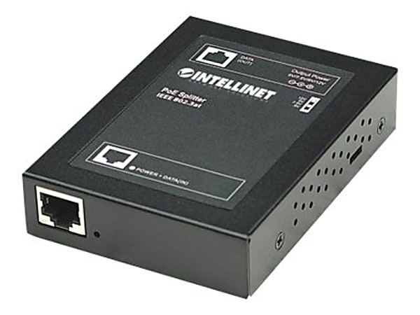 Intellinet Power over Ethernet (PoE+) Splitter, IEEE802.3at, 5, 7.5, 9 or 12 V DC output voltage - PoE splitter - black