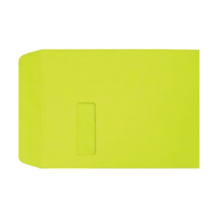 LUX #9 1/2 Open-End Window Envelopes, Top Left Window, Gummed Seal, Wasabi, Pack Of 250