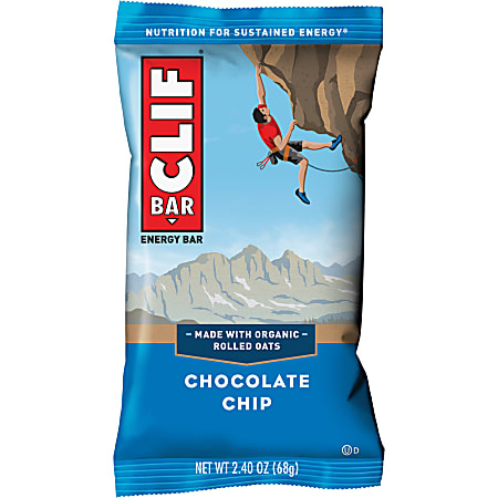 CLIF® Bar Chocolate Chip Energy Bars, 2.4 Oz, Box Of 12 Bars