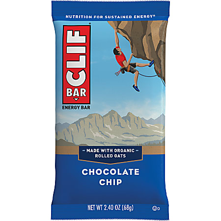 CLIF® Bar Chocolate Chip Energy Bars, 2.4 Oz, Box Of 12 Bars