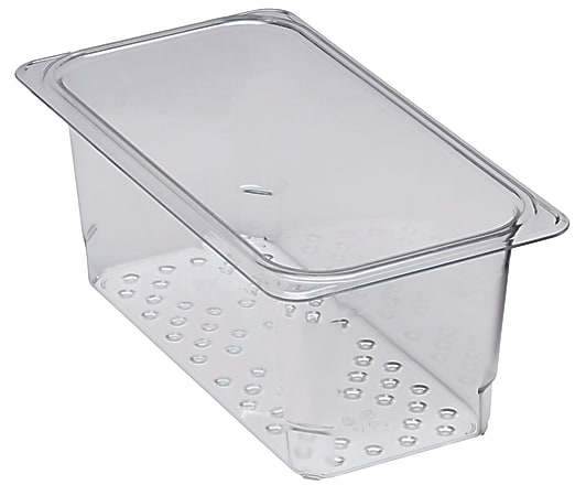 Cambro Camwear GN 1/3 Size 5" Colander Pans, Clear, Set Of 6 Pans