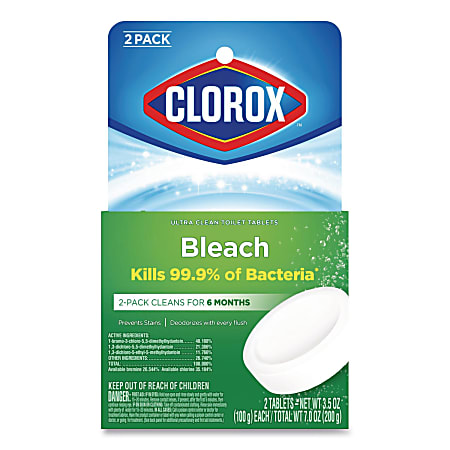 Clorox, Ultra Clean Toilet Tablets Bleach, 3.5 oz Tablet, 2/Pack