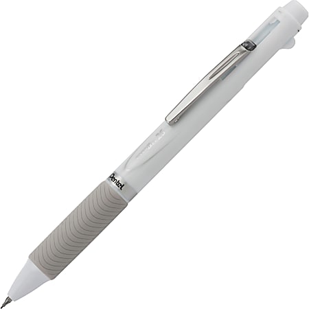 EnerGel 2S Combo Pen/Mechanical Pencil, Fine Point, 0.5 mm Lead, White Barrel, Black/Red Ink