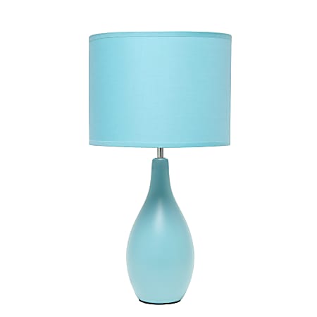 Simple Designs Bowling Pin Base Table Lamp, 19"H, Blue Shade/Blue Base