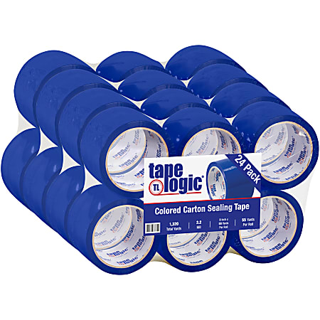 Tape Logic® Carton-Sealing Tape, 3" Core, 3" x 55 Yd., Blue, Pack Of 24