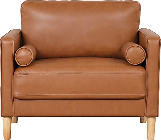 Lifestyle Solutions Lyla Faux Leather Guest Chair, Caramel