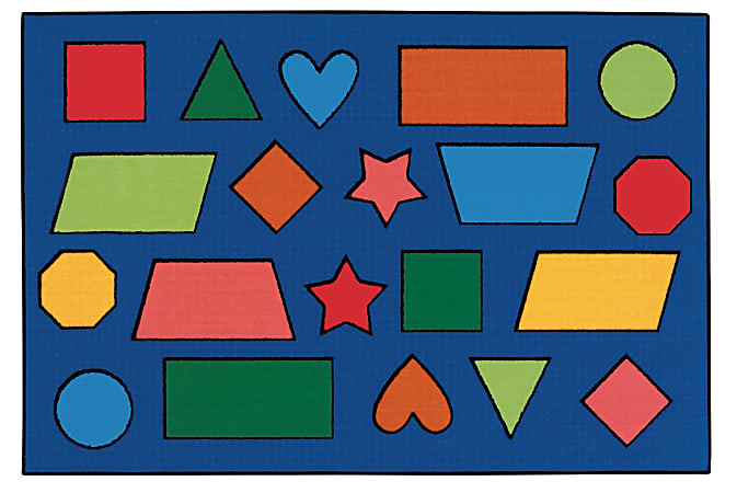 Carpets for Kids® KID$Value Rugs™ Color Shapes Activity Rug, 4' x 6' , Blue