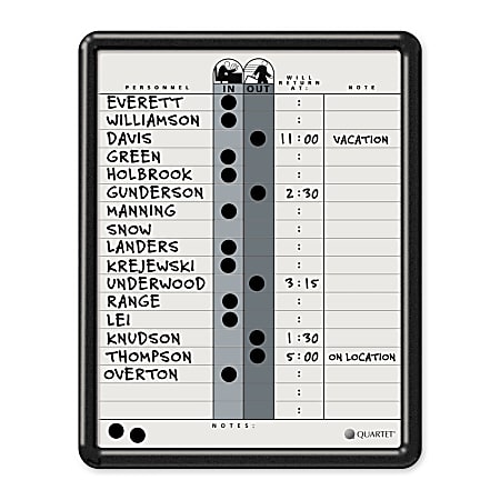 Quartet® Classic Gray In/Out Board, 11" x 14",
