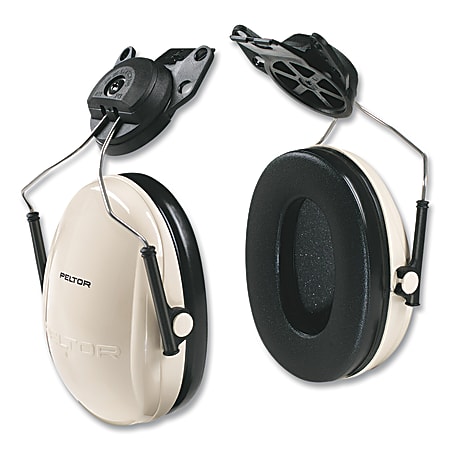 PELTOR™ Optime™ 95 Earmuff, 21 dB NRR, White/Black, Cap Attached
