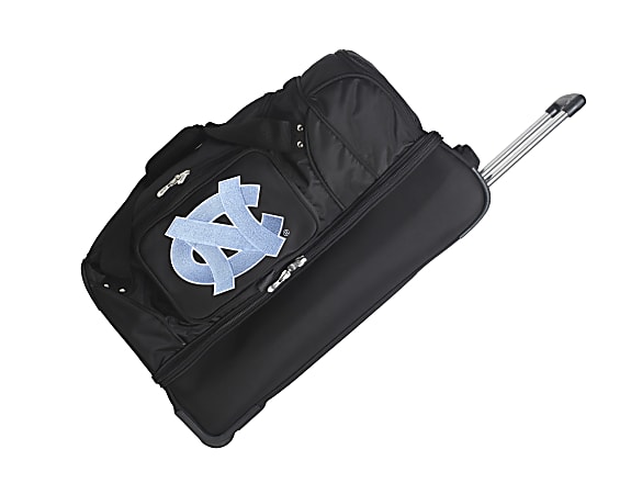 Denco Sports Luggage Rolling Drop-Bottom Duffel Bag, North Carolina Tar Heels, Black
