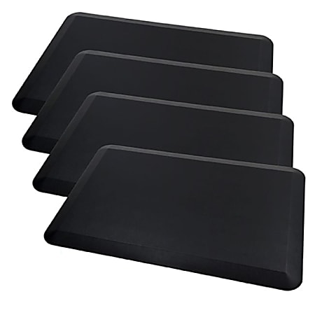 Realspace™ Anti-Fatigue Mat For All Floor Types, 20" x 30", Black, 4 Pack
