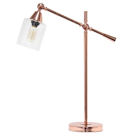 Lalia Home Vertically Adjustable Desk Lamp, 28&quot;H, Clear