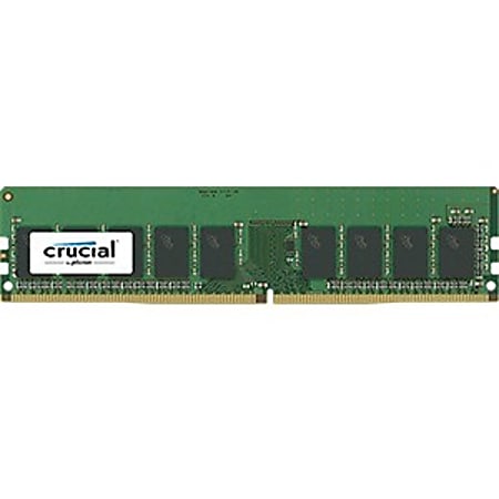 Crucial 8GB DDR4 SDRAM Memory Module - For Server - 8 GB - DDR4-2400/PC4-19200 DDR4 SDRAM - CL17 - 1.20 V - ECC - Unbuffered - 288-pin - DIMM