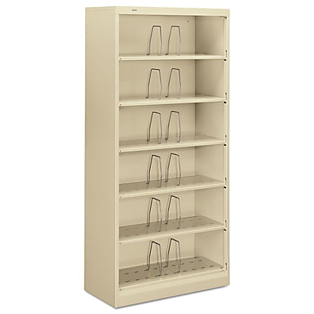 HON® Brigade® 600 36"W Lateral 6-Shelf Legal-Size File Cabinet, Metal, Putty