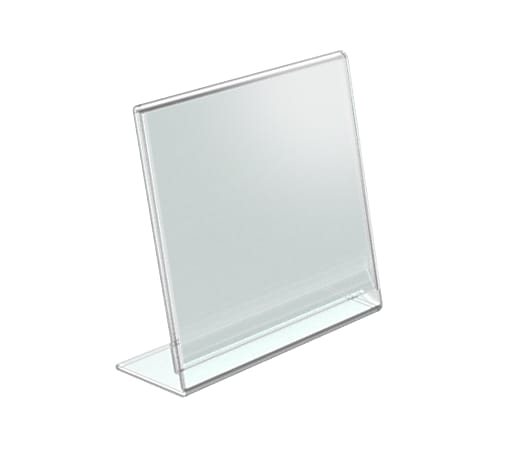 Azar Displays Acrylic L-Shaped Sign Holders, 3 1/2" x 5", Clear, Pack Of 10