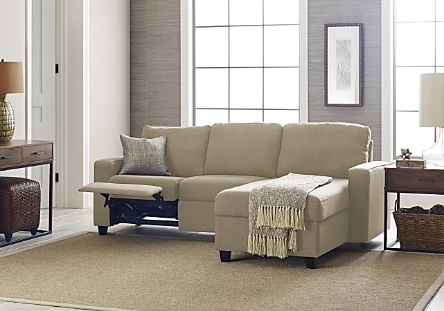 Beige on sale reclining sectional