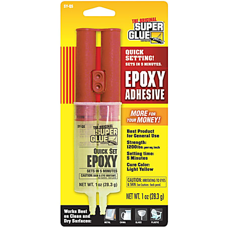 The Original Super Glue Quick Set Epoxy Syringe  Fiberglass