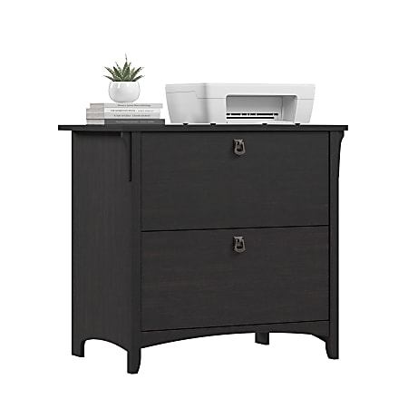 Bush Home Salinas 2 Drawer Lateral File Cabinet, Vintage Black, Standard Delivery