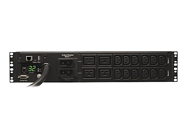 Tripp Lite PDU Monitored 230V 7.4kW 32A 12 C13; 4 C19 IEC-309 Horizontal 2U, PDUMNH32HV