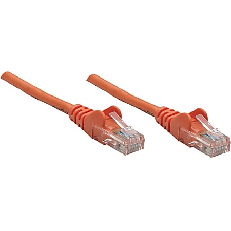 Intellinet Network Solutions Cat5e UTP Network Patch Cable, 25 ft (7.5 m), Orange - RJ45 Male / RJ45 Male