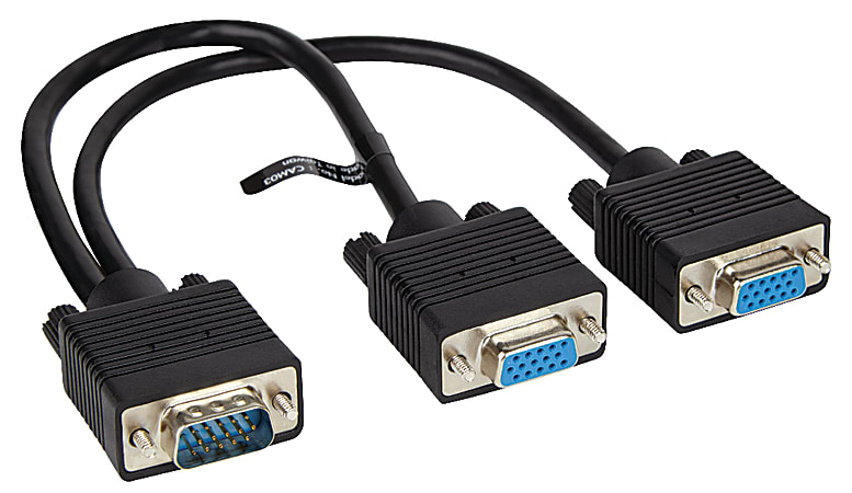 VogDuo® VGA Monitor Cable Splitter, 1', Black