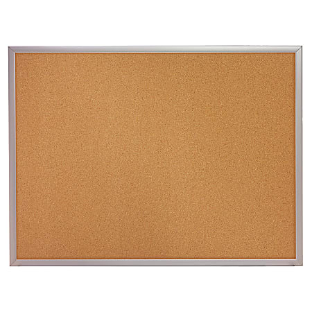 Quartet® Economy Corkboard, 18" x 24", Natural Cork Board, Aluminum Frame