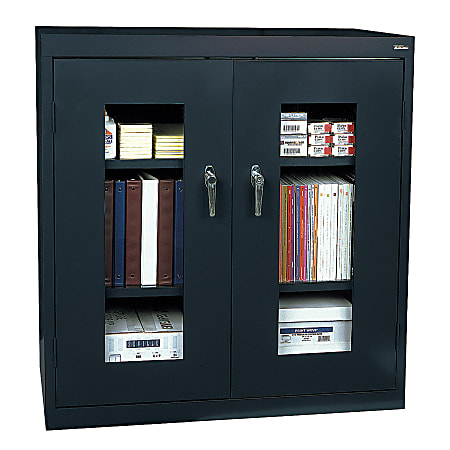 Sandusky® Extra-Wide Clearview Storage Cabinet, 42"H x 46"W x 18"D, Black