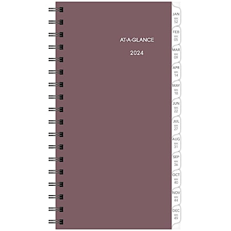 AT-A-GLANCE® Weekly Wirebound Planner Refill Pages, 3-1/4" x 6-1/2", January to December 2024, 064-287