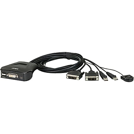 ATEN 2-Port USB DVI KVM Switch - 2 Computer(s) - 1 Local User(s) - 1920 x 1200 - 3 x USB - 1 x DVI - Desktop