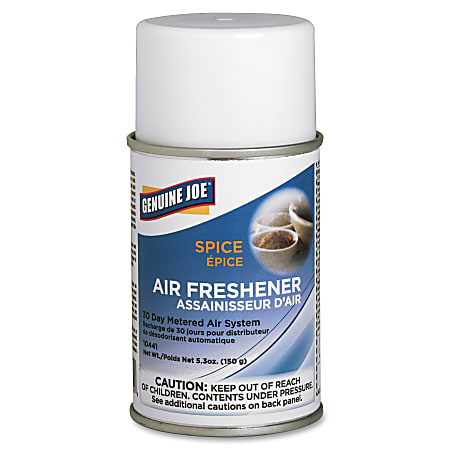 Genuine Joe Metered Dispenser Air Freshener Spray - Aerosol - Spice - 30 Day - 12 / Carton - Odor Neutralizer