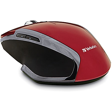 Verbatim® Wireless Notebook 6-Button Deluxe LED Mouse, Red,