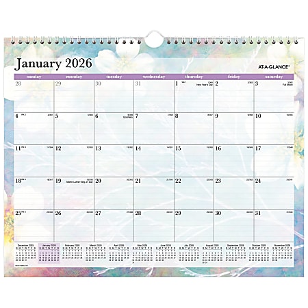 AT-A-GLANCE® Dreams 2026 Monthly Wall Calendar, Medium, 15" x 12"