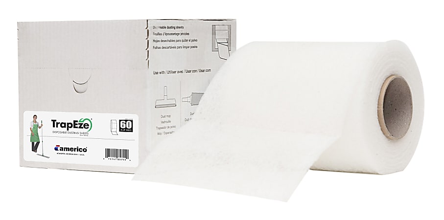 Americo® TrapEze® Disposable Dusting Sheets, 6" x 8", White, Box Of 60