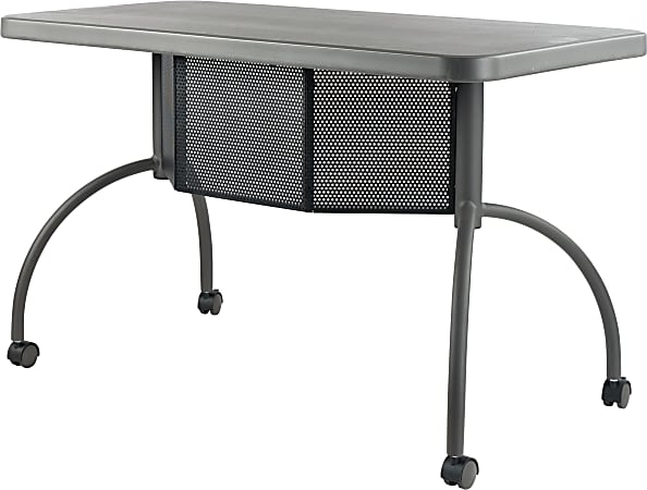 National Public Seating Oklahoma Sound Teacher's WorkPod Desk, 30”H x 24”W x 48”D, Charcoal Slate