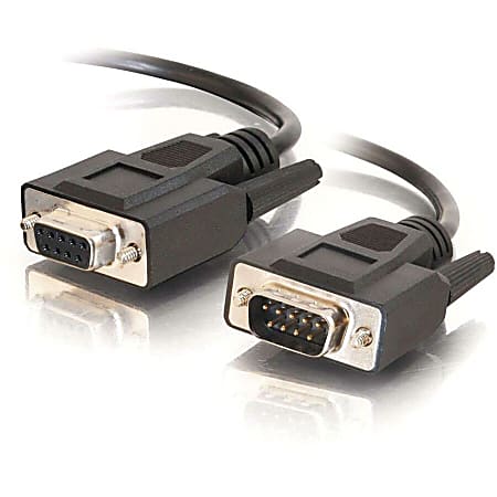 C2G 1ft DB9 M/F Extension Cable - Black - DB-9 Male Serial - DB-9 Female Serial - 1ft