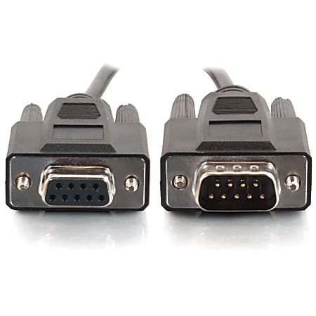 C2G Serial extension cable DB 9 M to DB 9 F 1 ft molded thumbscrews ...
