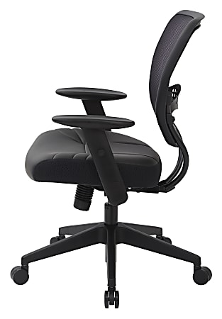 Office Star Space Seating Bonded Leather Mid Back Chair Black